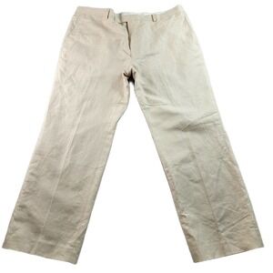 Claiborne Pants Mens 40x30 Beige Linen Blend Flat Front Straight Leg Outdoor
